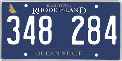 RI license plate 348284