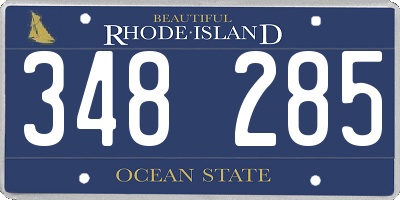 RI license plate 348285