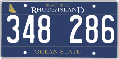 RI license plate 348286