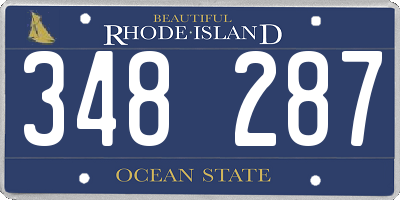 RI license plate 348287