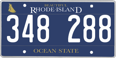 RI license plate 348288