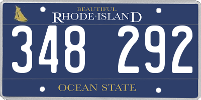 RI license plate 348292