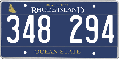 RI license plate 348294