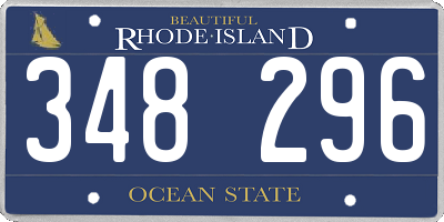 RI license plate 348296