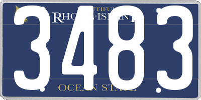 RI license plate 3483