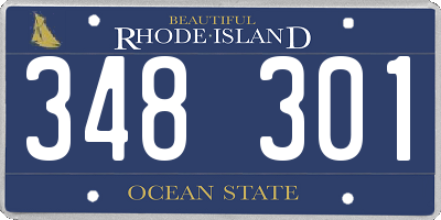 RI license plate 348301