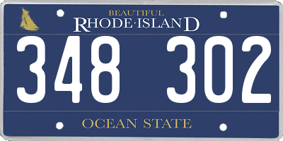 RI license plate 348302