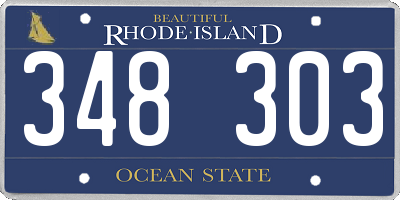 RI license plate 348303