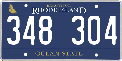 RI license plate 348304