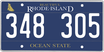 RI license plate 348305