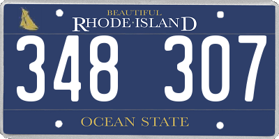 RI license plate 348307