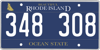 RI license plate 348308
