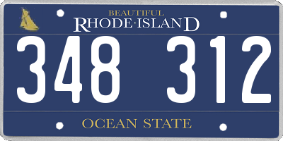 RI license plate 348312