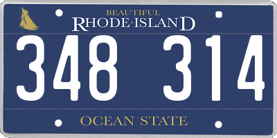 RI license plate 348314