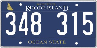 RI license plate 348315