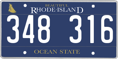RI license plate 348316