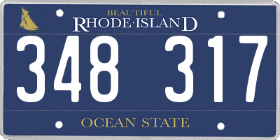 RI license plate 348317