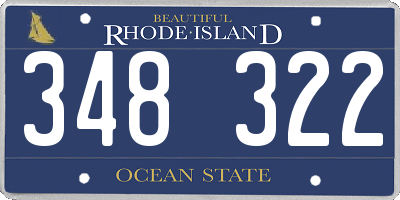RI license plate 348322