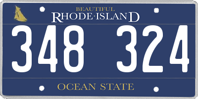 RI license plate 348324