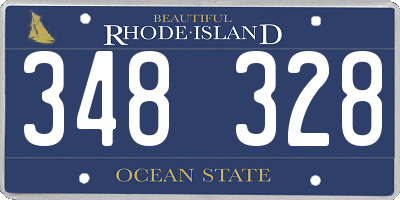 RI license plate 348328