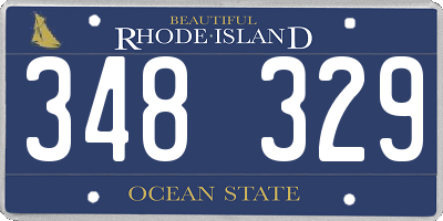RI license plate 348329
