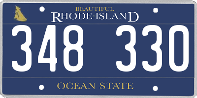 RI license plate 348330