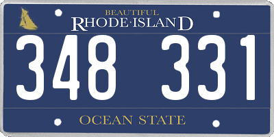 RI license plate 348331