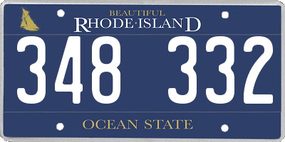 RI license plate 348332