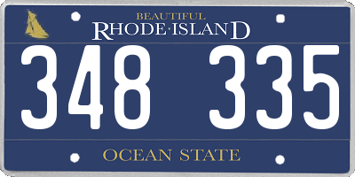 RI license plate 348335
