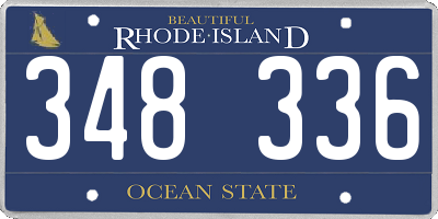 RI license plate 348336