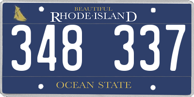 RI license plate 348337