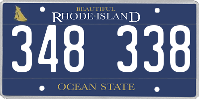 RI license plate 348338