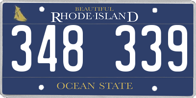 RI license plate 348339