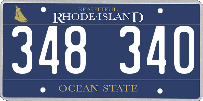 RI license plate 348340