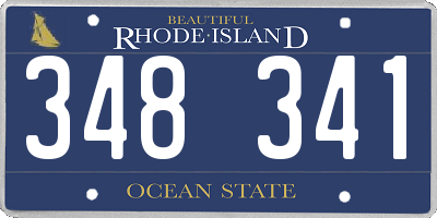 RI license plate 348341