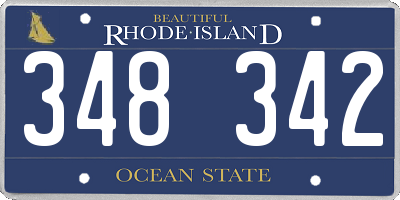 RI license plate 348342