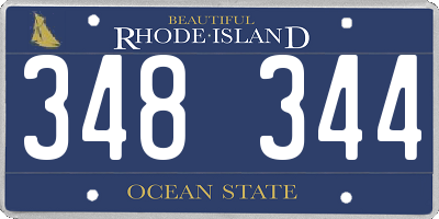 RI license plate 348344