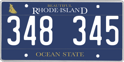 RI license plate 348345