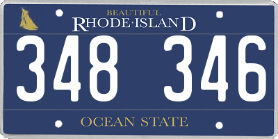RI license plate 348346