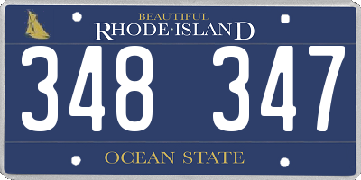 RI license plate 348347