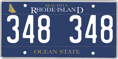 RI license plate 348348