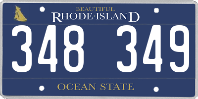 RI license plate 348349