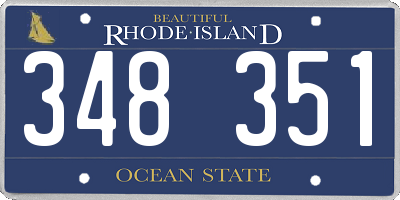 RI license plate 348351