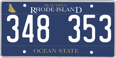 RI license plate 348353