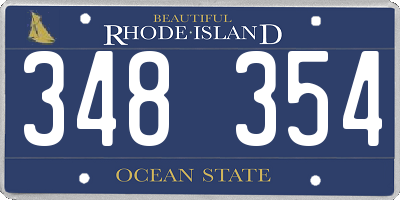 RI license plate 348354