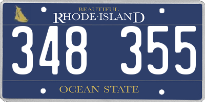 RI license plate 348355