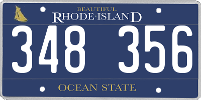 RI license plate 348356