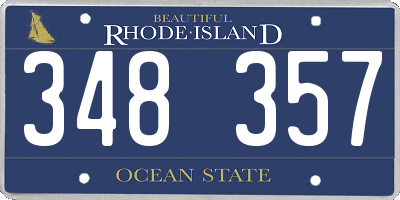 RI license plate 348357