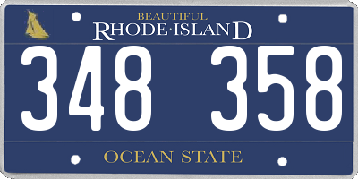 RI license plate 348358