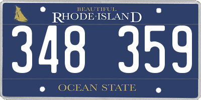 RI license plate 348359